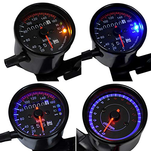 Round Meter Double LED Black